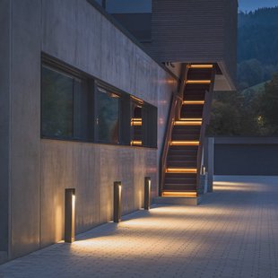 SLV Quad Pole LED tuinpadverlichting, antraciet, aluminium, hoogte 90 cm