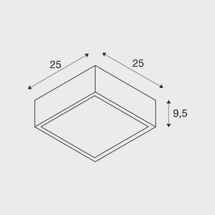 Plafondlamp SLV Plastra 104, wit, gips, breedte 25 cm