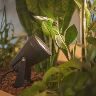 SLV Samrina grondspies lamp, zwart, kunststof, hoogte 13 cm