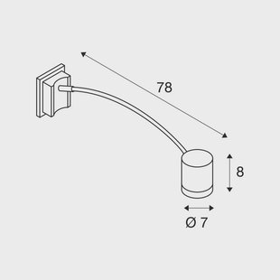 SLV wandlamp Myra Display, antraciet, aluminium, projectie 78 cm
