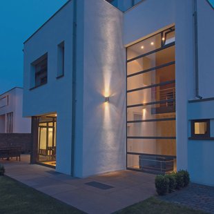 SLV wandlamp Rox, geborsteld aluminium, aluminium, Ø 12,5 cm, omhoog/omlaag