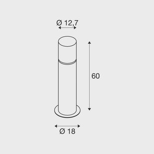 SLV sokkellamp Rox acryl, hoogte 60 cm, grijs, roestvrij staal