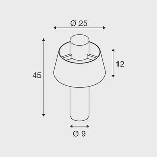 SLV Photoni 45 sokkellamp, zwart, aluminium, hoogte 45 cm