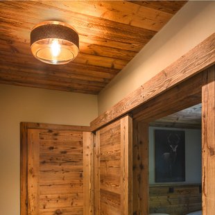 SLV plafondlamp Pantilo Rope 27 bruin/amber/goud glas Ø 27cm