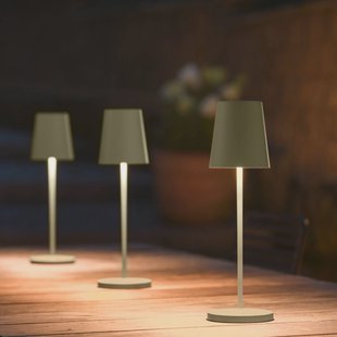 SLV LED oplaadbare lamp Vinolina Two, groen, aluminium, Ø 11 cm, IP65