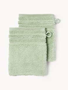 Washandjes Luxe met gestreepte rand, 2 stuks