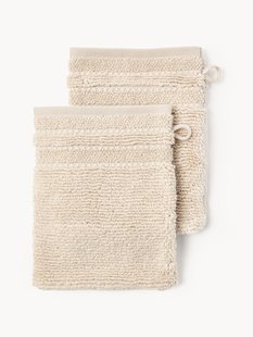 Washandjes Luxe met gestreepte rand, 2 stuks
