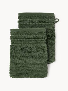 Washandjes Luxe met gestreepte rand, 2 stuks