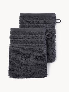 Washandjes Luxe met gestreepte rand, 2 stuks