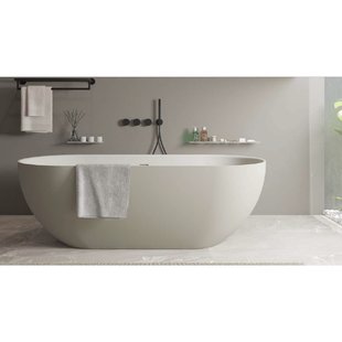 Ligbad Vrijstaand Ideavit Solidera 170x80x55 cm Solid Surface Mat Pebble Grey