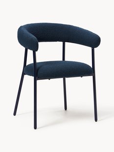 Boucl&eacute; gestoffeerde stoelen Thiago, 2 stuks