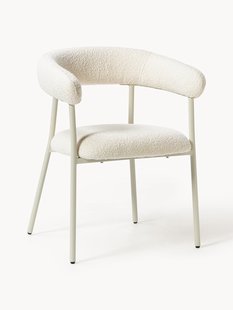 Boucl&eacute; gestoffeerde stoelen Thiago, 2 stuks