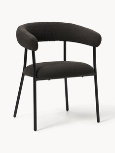 Boucl&eacute; gestoffeerde stoelen Thiago, 2 stuks