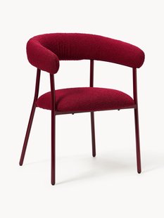 Boucl&eacute; gestoffeerde stoelen Thiago, 2 stuks