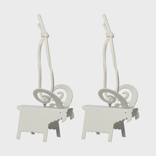 ERNST Ernst kerstornament bok 2-pack Wit 7 cm