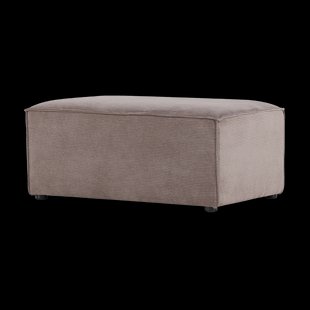 Steffen ribstof poef bruin - 92 x 41 cm