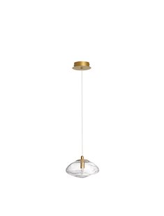 Nova Luce King - hanglamp - Ø 16 x 200 cm - goud en transparant