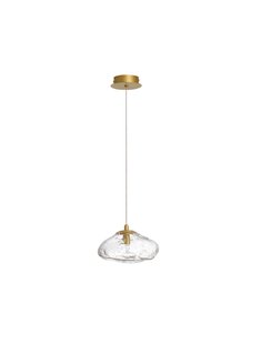 Nova Luce King - hanglamp - Ø 20 x 200 cm - goud en transparant