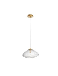 Nova Luce King - hanglamp - Ø 26 x 200 cm - goud en transparant