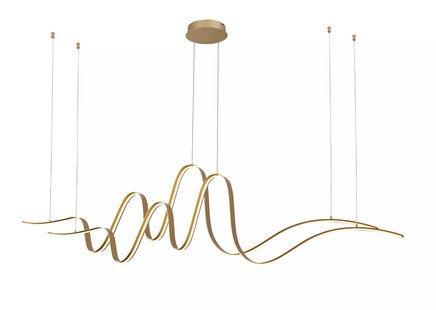 Lucide Lambada - hanglamp - 160 x 24 x 220 cm - 2 x 55W dimbare LED incl. - goud