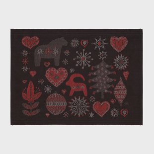 Ekelund Linneväveri Julnatt placemat zwart