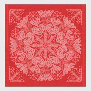 Ekelund Linneväveri Hjärtbo servet 35x35 cm Rood