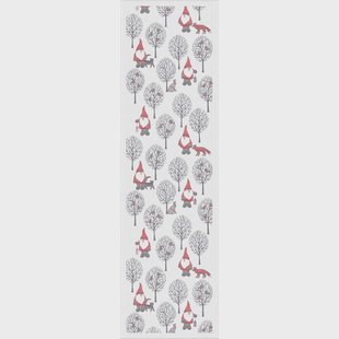 Ekelund Linneväveri Tomteliv tafelloper 35x120 cm Grijs-rood