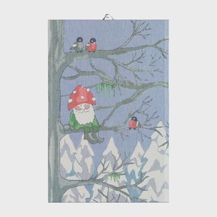 Ekelund Linneväveri Kerstman keukenhanddoek 40x60 cm Blauw