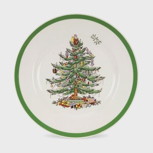 Spode Christmas Tree bordje Ø20 cm White-green-red