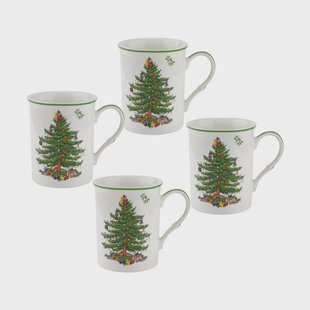 Spode Christmas Tree beker 34 cl 4-pack White-green-red