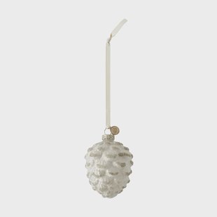 Lene Bjerre Norille kersthanger dennenappel 10 cm Gebroken wit