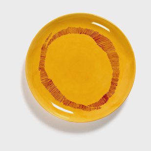 Serax Ottolenghi Feast bord S Ø19 cm 2-pack Yellow stripes-red