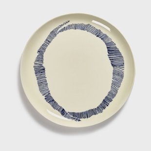 Serax Ottolenghi Feast bord L Ø26 cm 2-pack White stripes-blue