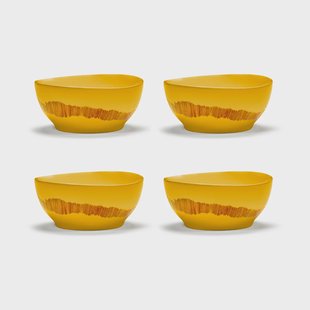 Serax Ottolenghi Feast kom S Ø15 cm 4-pack Yellow stripes red