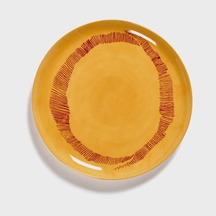 Serax Ottolenghi Feast bord L Ø26,5 cm 2-pack Yellow stripes-red