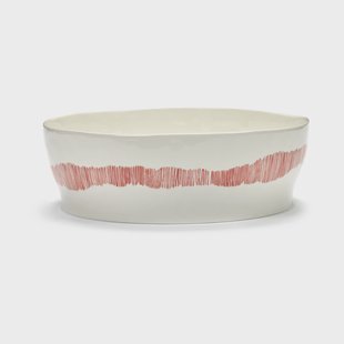 Serax Ottolenghi Feast saladeschaal Ø27,5 cm White stripes-red Serax Ottolenghi Feast saladeschaal Ø27,5 cm White stripes-red