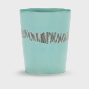 Serax Ottolenghi Feast theekop 33 cl 4-pack Azure stripes-red