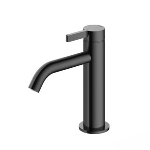 Hotbath Ace Wastafelmengkraan - laag - opbouw - zonder waste - Gepolijst Zwart PVD AC003PBP