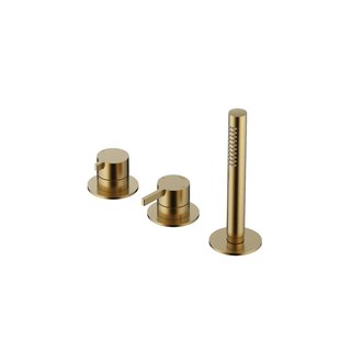 Hotbath Ace Badmengkraan - Badrandcombinatie - éénhendel - 2-weg omstel - handdouche - Geborsteld Messing PVD AC075BBP Hotbath Ace Badmengkraan - Badrandcombinatie - éénhendel - 2-weg omstel - handdouche - Geborsteld Messing PVD AC075BBP