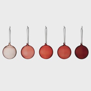 Iittala Iittala kerstbal glas 80 mm 5-pack Rood
