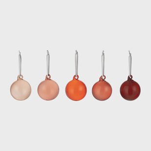 Iittala littala kerstbal glas 40 mm 5-delig Rood