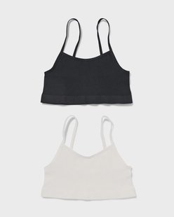 HEMA Kindertops naadloos rib - 2 stuks wit (wit)