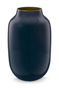 Pip Studio Metalen Vaas Ovaal Middenblauw 30cm