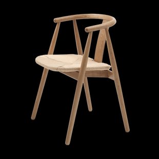 Kenza eikenhouten eetkamerstoel naturel - met rieten zitvlak