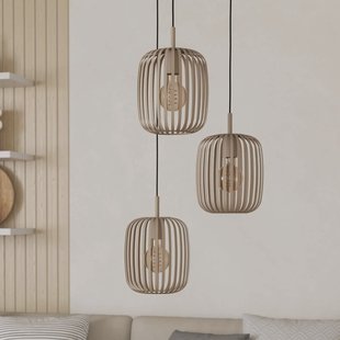 EGLO Romazzina hanglamp, Ø 46 cm, zandkleurig, 3-lamps, staal