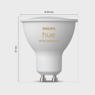 Philips Hue White Ambiance LED-reflectorlamp GU10 4,2 W, set van 2