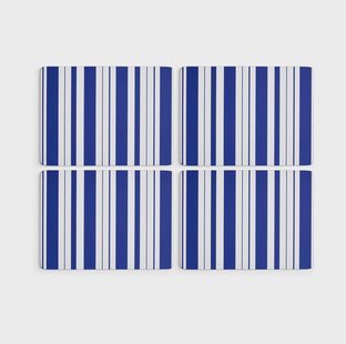 Spode Steccato placemats 30x40 cm 4-pack Blauw-wit