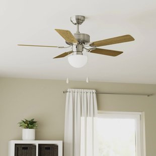 EGLO Plafondventilator Cadiz, E27, schakelaar met trekkoord, mat nikkel