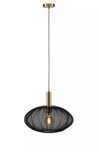 Lucide Corina - hanglamp - Ø 50 x 170 cm - zwart en messing