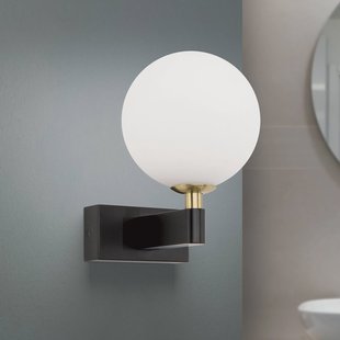 ORION Wandlamp Mara, zwart, glas, 17,5 cm hoog, G9, IP44